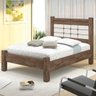 Cama Queen Imperial 1,60 com Pés Maciços Castanho/Off White Vitamov - 2