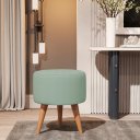 Ver imagem 2 de Kit 2 Puff Redondo Linho Sala Quarto Banqueta Pés Polipropileno - Verde Menta