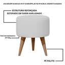 Ver imagem 3 de Kit 2 Puff Redondo Linho Sala Quarto Banqueta Pés Polipropileno - Verde Menta