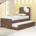 Ver imagem 4 de Cama Solteiro Bibox com Auxiliar Luiza Castanho/Off White Vitamov