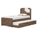 Ver imagem 1 de Cama Solteiro Bibox com Auxiliar Luiza Castanho/Off White Vitamov