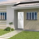 Ver imagem 2 de Porta de Alumínio com Postigo com Vidro Lado Esquerdo 210x80cm Branco Allo Esquadrias