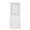 Ver imagem 1 de Porta de Alumínio com Postigo com Vidro Lado Esquerdo 210x80cm Branco Allo Esquadrias