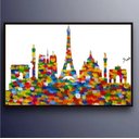 Ver imagem 2 de Quadro Abstrato Moderno Paris Pintado A Mão