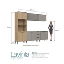 Ver imagem 7 de Cozinha Completa Modulada Lavinia 10 Portas 3 Gavetas MDP 270cm Bege Imperial e Fumê J Carvalho