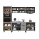 Ver imagem 3 de Cozinha Completa Modulada Lavinia 10 Portas 3 Gavetas MDP 270cm Bege Imperial e Fumê J Carvalho