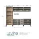 Ver imagem 4 de Cozinha Completa Modulada Lavinia 10 Portas 3 Gavetas MDP 270cm Bege Imperial e Fumê J Carvalho