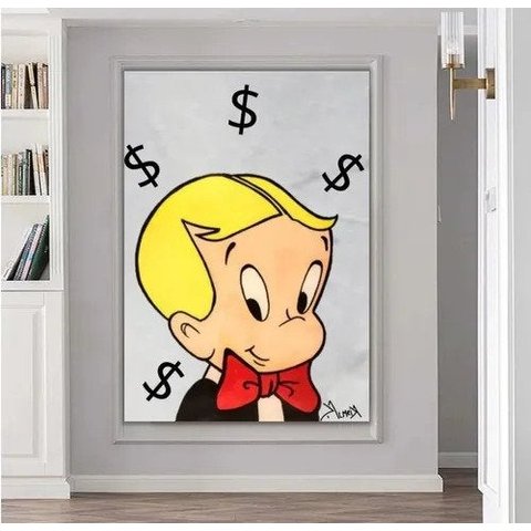 Quadro Moderno Pintado A Mão Alec Monopoly