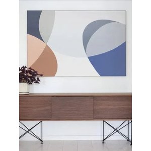 Quadro Nude Azul Bege Pintado A Mão Sala Grande