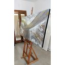 Ver imagem 3 de Quadro Tela Pintado Abstrato Original Arte Cinza Pastel