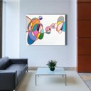 Ver imagem 1 de Quadro Abstrato Colorido Pintado A Mão