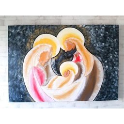 Quadro Sagrada Família Pintado A Mão - 2