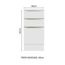 Ver imagem 3 de Balcão Madesa Lux 40 cm 3 Gavetas (Sem Tampo) Branco/Branco Veludo