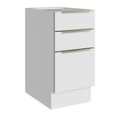 Ver imagem 1 de Balcão Madesa Lux 40 cm 3 Gavetas (Sem Tampo) Branco/Branco Veludo