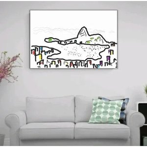 Quadro Tela Abstrato Sala Pintado Rio De Janeiro Pintura