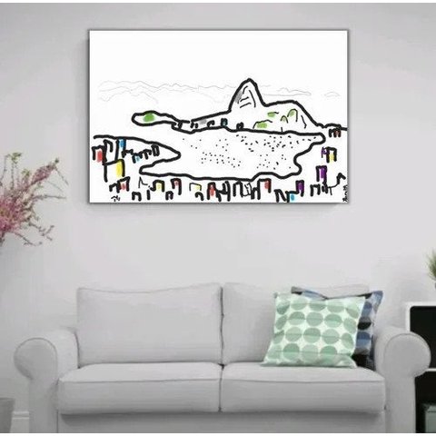 Quadro Tela Abstrato Sala Pintado Rio De Janeiro Pintura