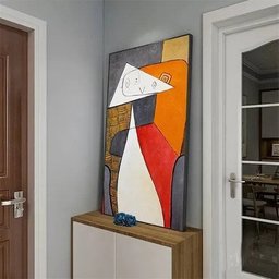 Quadro Abstrato Moderno Pintado A Mão Vertical - 3