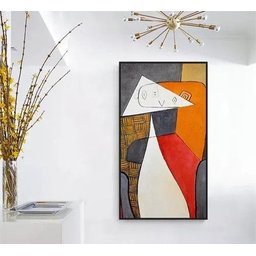 Quadro Abstrato Moderno Pintado A Mão Vertical - 1