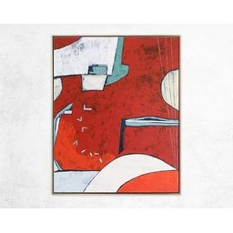 Tela Abstrata Pintada A Mão Para Quarto - Com Moldura - 5