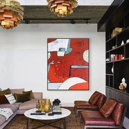 Tela Abstrata Pintada A Mão Para Quarto - Com Moldura - 4