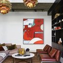 Ver imagem 4 de Tela Abstrata Pintada A Mão Para Quarto - Com Moldura