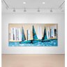 Quadro Com Barcos, Eleiros Abstratos Modernos Pintura A Mão - 1