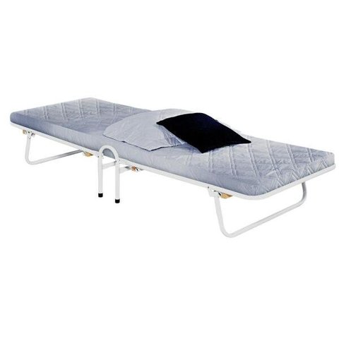 Cama Dobrável Camping com Colchonete Branco Vitamov