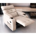 Ver imagem 6 de Poltrona do Papai Cris 84cm Reclinável Manual Courino Bege - Sallar Home