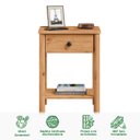 Ver imagem 5 de Mesa de Cabeceira Quarto Madeirado 1 Gaveta Rústico Apoana Idimex