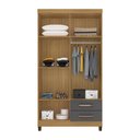 Ver imagem 4 de Guarda Roupa Solteiro 4 Pts 2 Gvts C- Cômoda Sapateira 4 GVTS1 Porta Carvalho Grafite