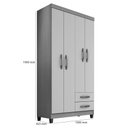 Ver imagem 5 de Guarda Roupa Solteiro 4 Pts 2 Gvts C- Cômoda Sapateira 4 Gvts1 Porta Carvalho Grafite