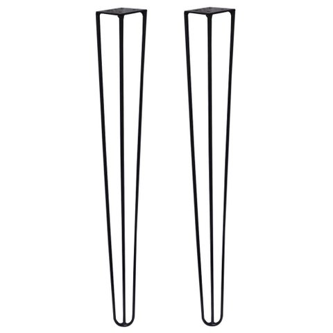 Kit 2 Pés de Metal 60 Cm Legs Mesa de Canto Aparador Preto