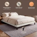 Ver imagem 2 de Cama Japonesa Queen Size Veneza 165cm Base Box Orgânica Bouclê Estofada Pés de Ferro:Bouclê Bege Cla