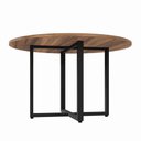 Ver imagem 6 de Mesa de Reunião Redonda Savoia Contemporâneo MDP 120cm Nogal Preto