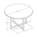 Ver imagem 5 de Mesa de Reunião Redonda Savoia Contemporâneo MDP 120cm Nogal Preto
