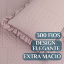 Ver imagem 3 de Cama Posta King Ellie Colcha Luxo Algodão 300 Fios Bordado:rosa