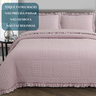 Cama Posta King Ellie Colcha Luxo Algodão 300 Fios Bordado:rosa - 5