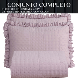 Cama Posta King Ellie Colcha Luxo Algodão 300 Fios Bordado:rosa - 6