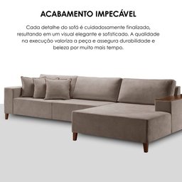 Sofá 4 Lugares com Chaise Linho 290cm Grécia - 9