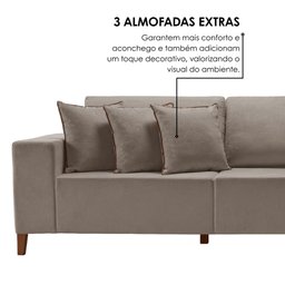 Sofá 4 Lugares com Chaise Linho 290cm Grécia - 6