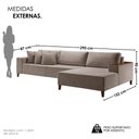 Ver imagem 4 de Sofá 4 Lugares com Chaise Linho 290cm Grécia Cinza Escuro