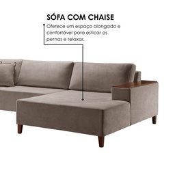Sofá 4 Lugares com Chaise Linho 290cm Grécia - 5