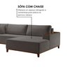 Sofá 4 Lugares com Chaise Linho 290cm Grécia - 5