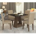 Ver imagem 1 de Conjunto Sala de Jantar Mesa Tampo de Vidro Quadrado Alana 4 Cadeiras Milena Cimol