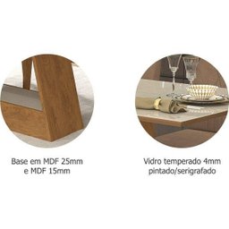 Conjunto Sala de Jantar Mesa Tampo de Vidro Retangular Alana 6 Cadeiras Milena Cimol - 3 Conjunto Sala de Jantar Mesa Tampo de Vidro Retangular Alana 6 Cadeiras Milena Cimol - 3