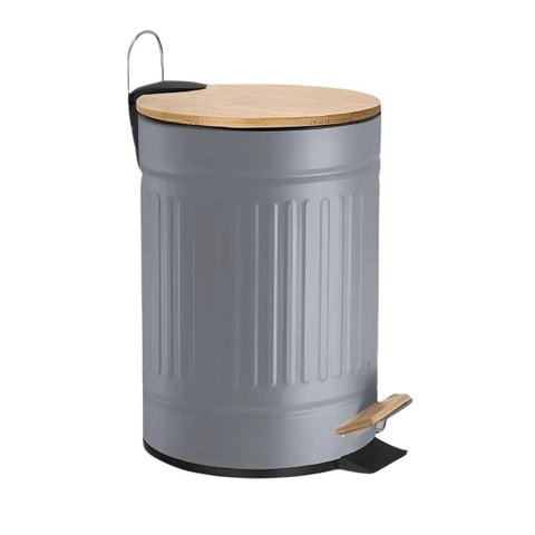 Lixeira para Cozinha ou Banheiro Cinza 3l com Pedal Jolitex