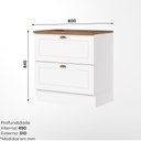 Ver imagem 3 de Balcão 02 Gavetas 80cm 100% MDF com Tampo para Cooktop Americana Henn