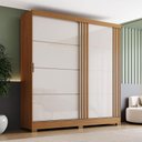 Ver imagem 5 de Guarda Roupa Solteiro 02 Portas de Correr 03 Gavetas Prime Cinamomo Off White - Henn - Briz