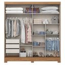 Ver imagem 2 de Guarda Roupa Solteiro 02 Portas de Correr 03 Gavetas Prime Cinamomo Off White - Henn - Briz