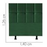 Cabeceira Estofada Poliana 140cm Casal Cama Box Quarto Suede Verde -berit Decor - 3